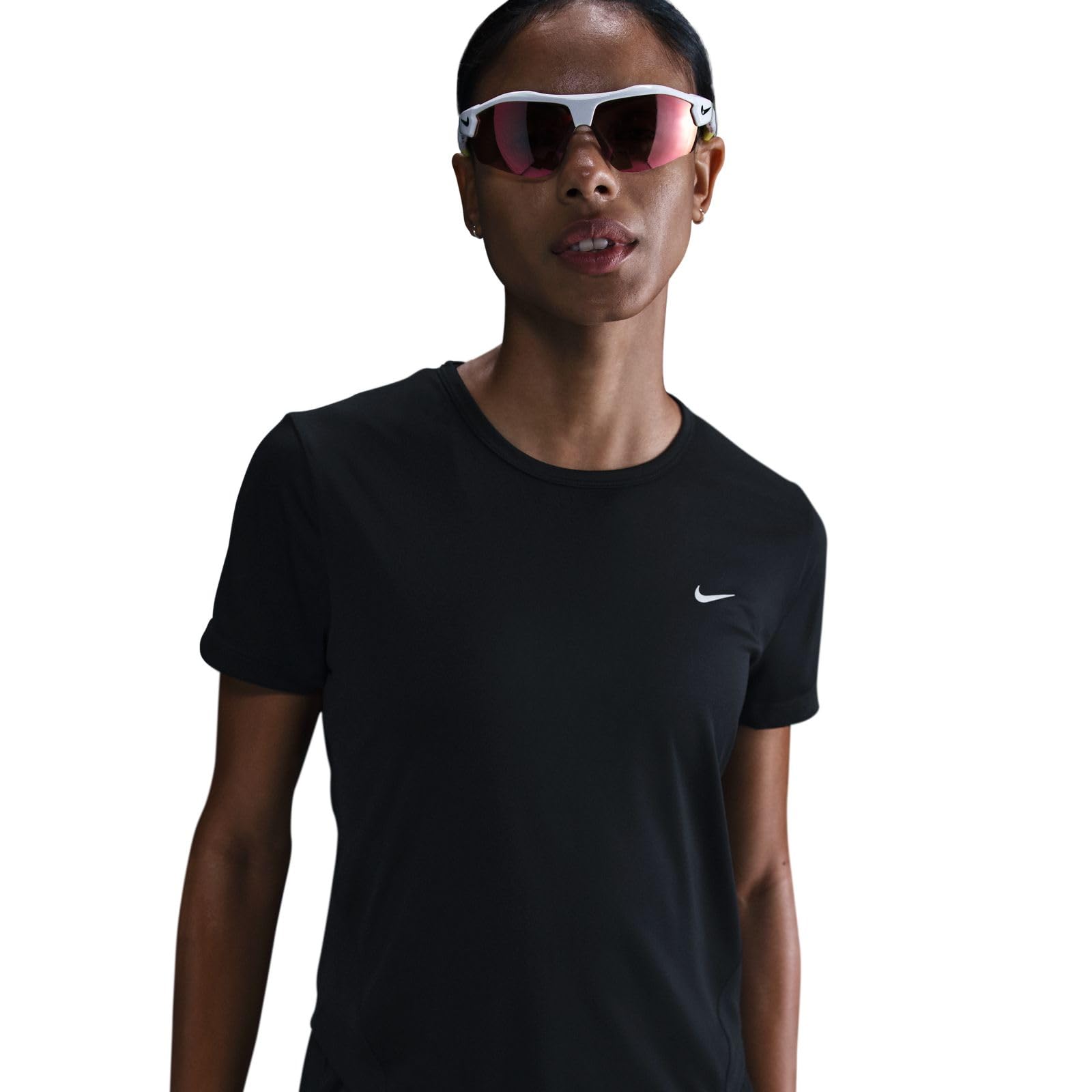 Nike Women's Tempo Dri-Fit Short-Sleeve Running Top, Black/Reflective Silver - Medaid International