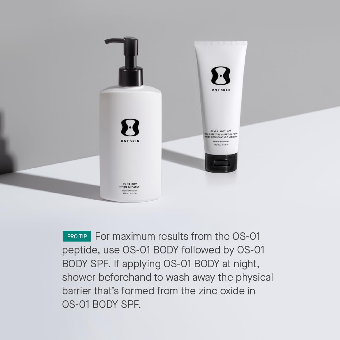 OneSkin BODY SPF OS-01 Peptide Broad Spectrum SPF 30+ Mineral Sunscreen- Protects Skin from UV Aging & Water Resistant, Includes Potent Antioxidants, Suitable for Sensitive Skin - Medaid International