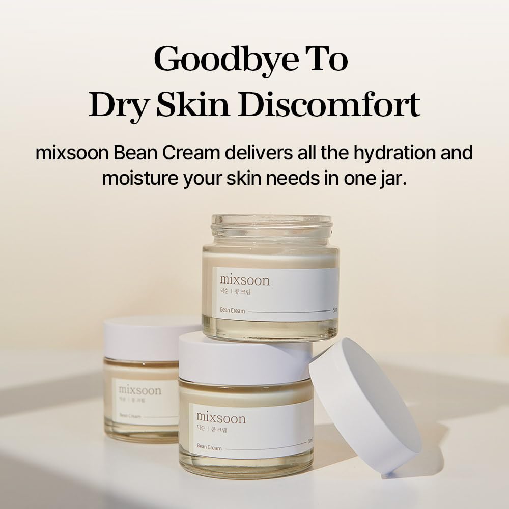 mixsoon Bean Cream - Intensive Moisture Face Cream For Smooth, Nourished Skin, Pore & Sebum Care - Korean Skincare For Glass Skin - Non-stick (1.69 fl.oz / 50ml) - Medaid International