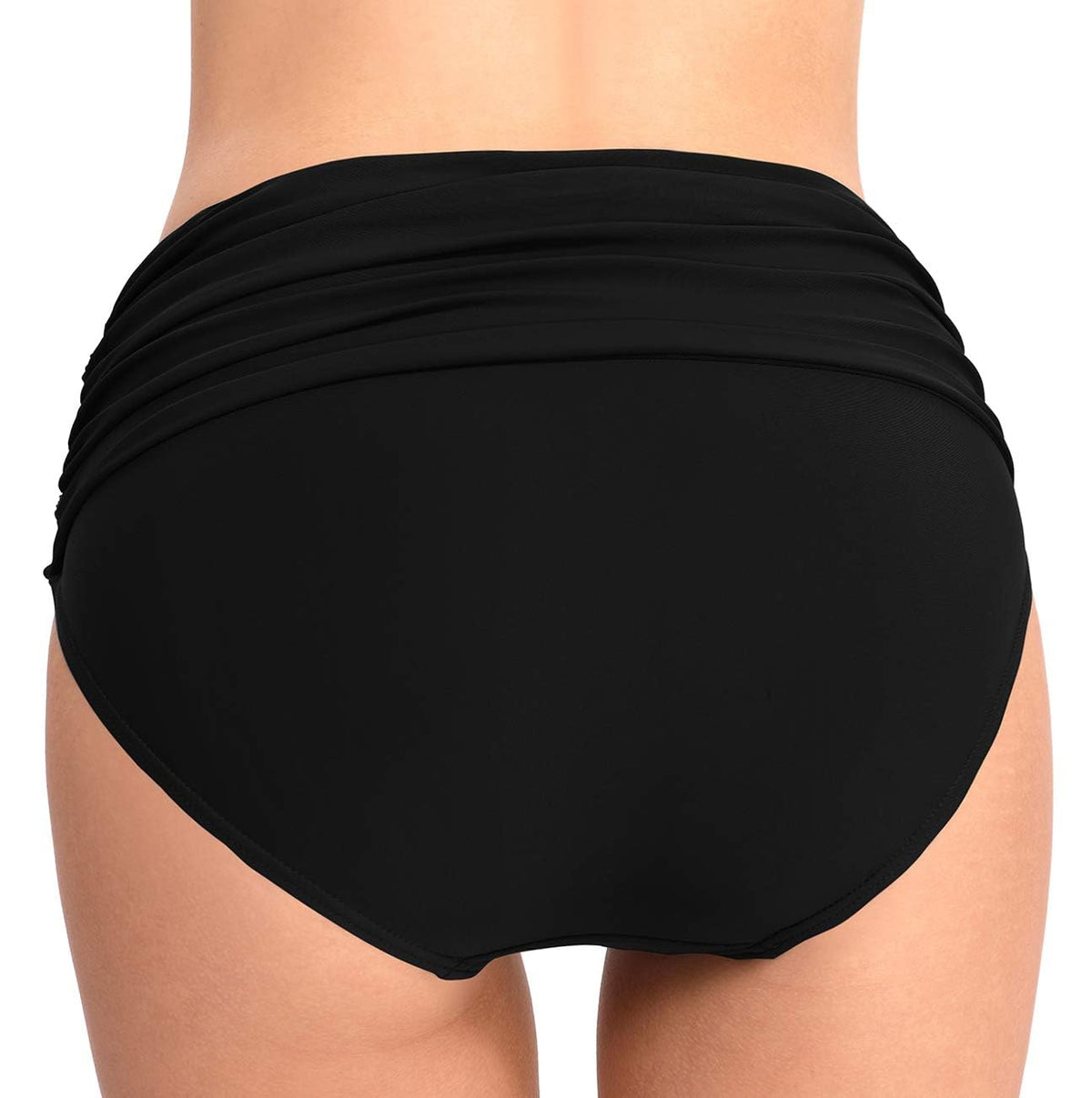 TERRIFI Women High Waisted Bikini Bottoms, Tummy Control Swim Bottoms with Ruched Design, Full Coverage High Rise Swimsuit Bottoms, Flattering and Comfortable Fit, Ideal for Beach and Pool