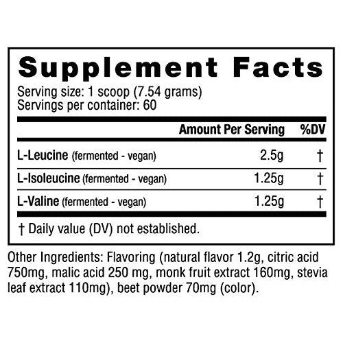 NutraBio BCAA 5000 Powder - Fermented Branched Chain Amino Acids for Muscle Growth & Recovery - Natural Flavors, Sweeteners, and Coloring, Vegan, Gluten Free - Strawberry Lemonade, 60 Servings - Medaid International