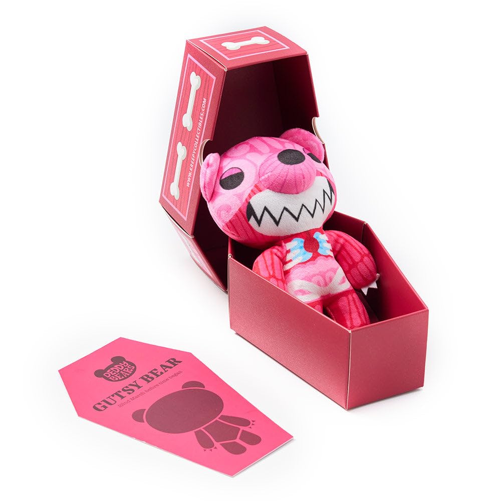 Deddy Bears Lil'Coffin Dodgers Gutsy Bear Plush Toys 14cm, Soft & Squishy, Coffin Box with Death Certificate, Series 3 Collectible