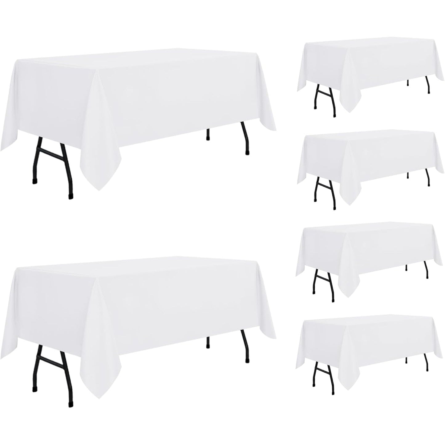sancua Rectangle Tablecloth - 60 x 84 Inch - Stain and Wrinkle Resistant Washable Polyester Table Cloth, Decorative Fabric Table Cover for Dining Table, Buffet Parties and Camping, Black - Medaid International