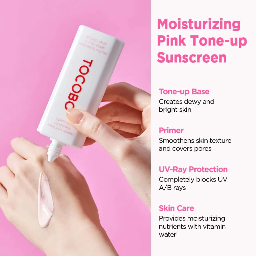 TOCOBO Vita Tone Up Sun Cream SPF50+ PA++++ 2.82oz / 50ml | Natural Ingredients Moist Vitamin Sunscreen | Vegan Sunscreen for Face - Medaid International