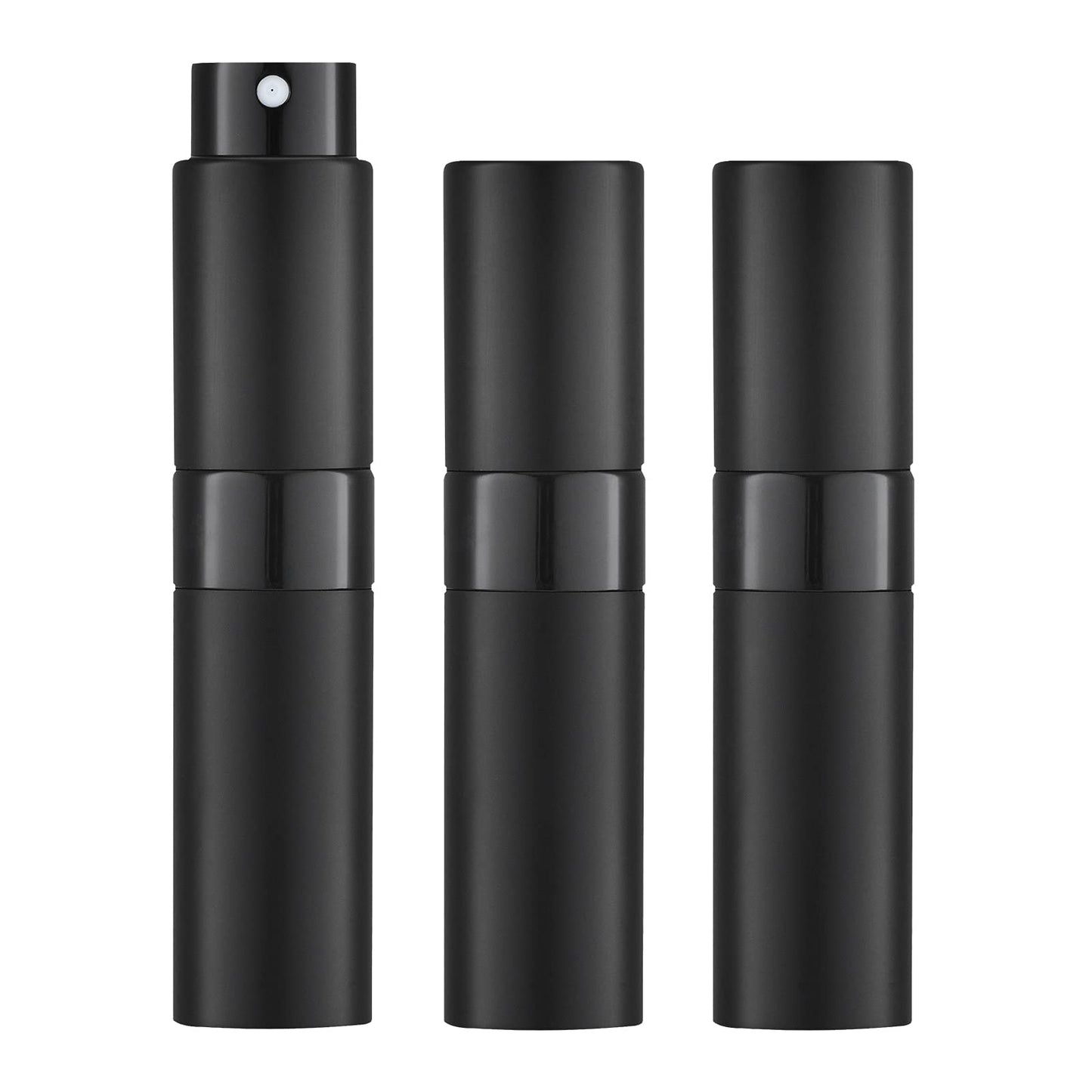 LISAPACK 8ML Atomizer Perfume Spray Bottle for Travel (3 PCS) Empty Cologne Dispenser, Portable Sprayer (Black) - Medaid International