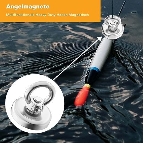 Min Ci - 12x32mm Neodymium Magnet with 45kg Pull Strength, Hook & Eye