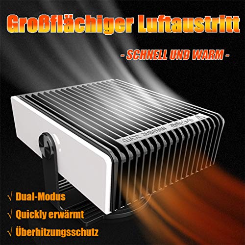 TBoonor - 2 in 1 Portable Car Heater & Defroster with 360° Rotating Stand