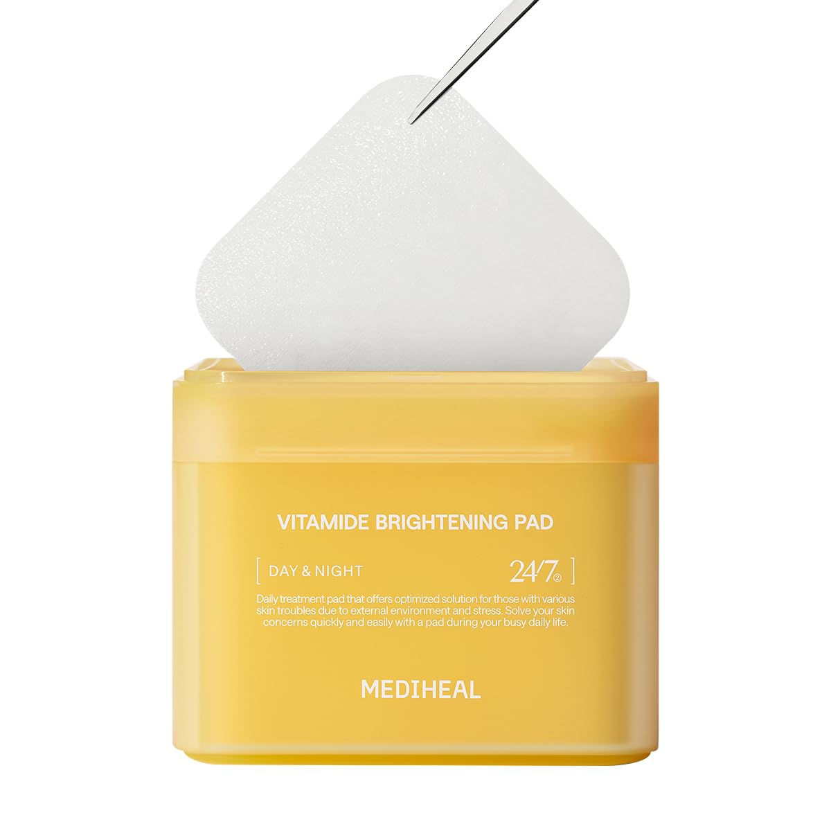 MEDIHEAL Vitamide Brightening Pad - Vegan Face Hypoallergenic Pads with Niacinamide, Sea Buckthorn - Radiance Boosting Pads for Clear, Illuminating Skin 100 - Medaid International