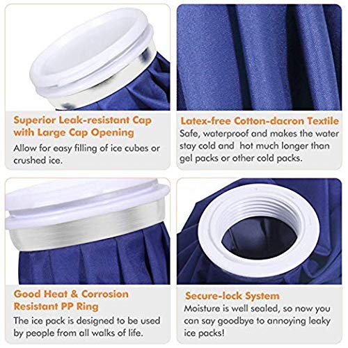Ice Bag Pack, Reusable Ice Bag Hot Water Bag for Injuries, Pain Relief Medium