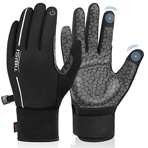 Tibisi - Winter Thermal Cycling Gloves for Men & Women, Windproof, Touchscreen, Non-Slip