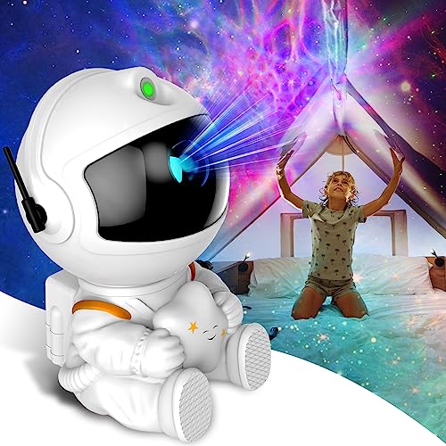 FSSQBFLC - Astronaut Galaxy Projector with Timer, Remote, LED Nebula Light