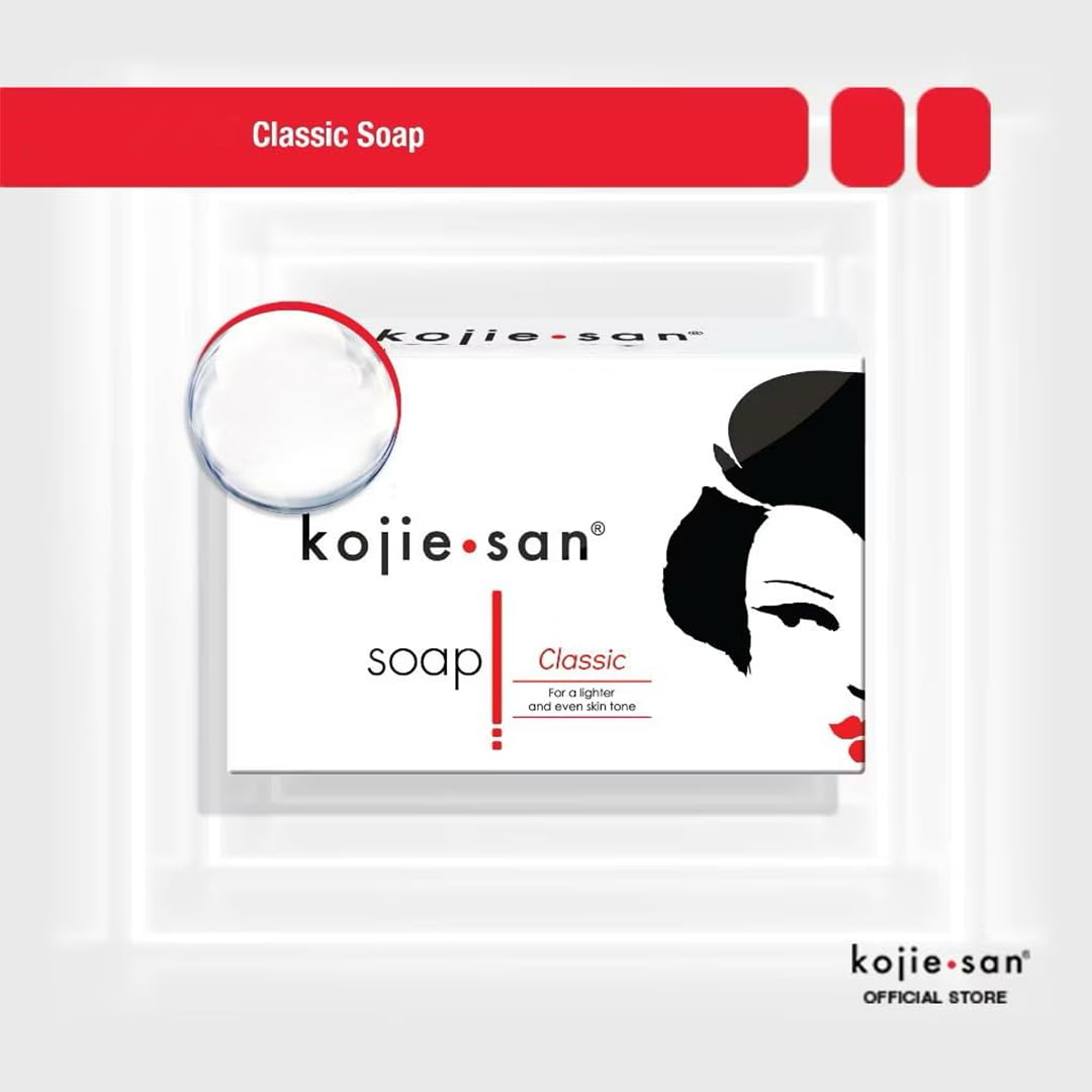 Kojie San Original Kojic Acid Soap for Face and Body – Dark Spot Remover, Gentle Cleansing Bar with Coconut Oil, Tea Tree Oil, and Glycerin – Helps Improve Skin Appearance – 65g x 3 Bars - Medaid International