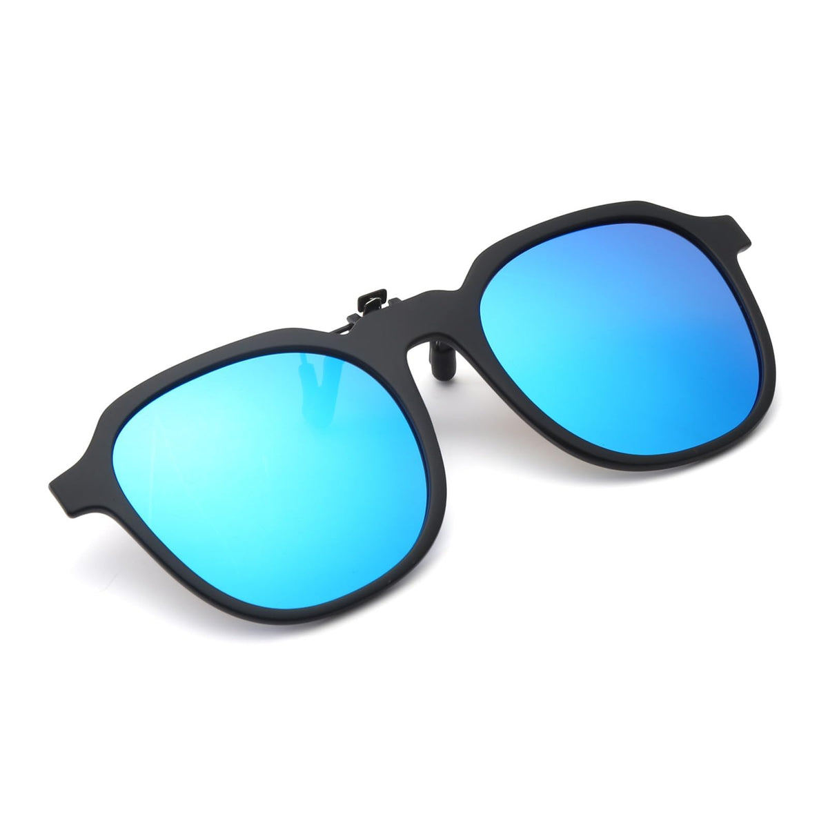 TERRIFI Polarized Clip-On Sunglasses for Prescription Glasses, Flip-Up Anti-Glare UV400 Clip On Shades for Men & Women, Square/Round Design for Driving & Outdoor