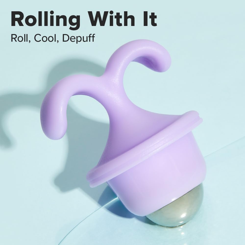 I DEW CARE Facial Tool - Rolling with It | Cooling Stick Skincare Tool, Depuffing Ice Face Roller with Cap, Gift, Reusable and Hygenic, Travel Size, FSC Packaging, Face Massage - Medaid International