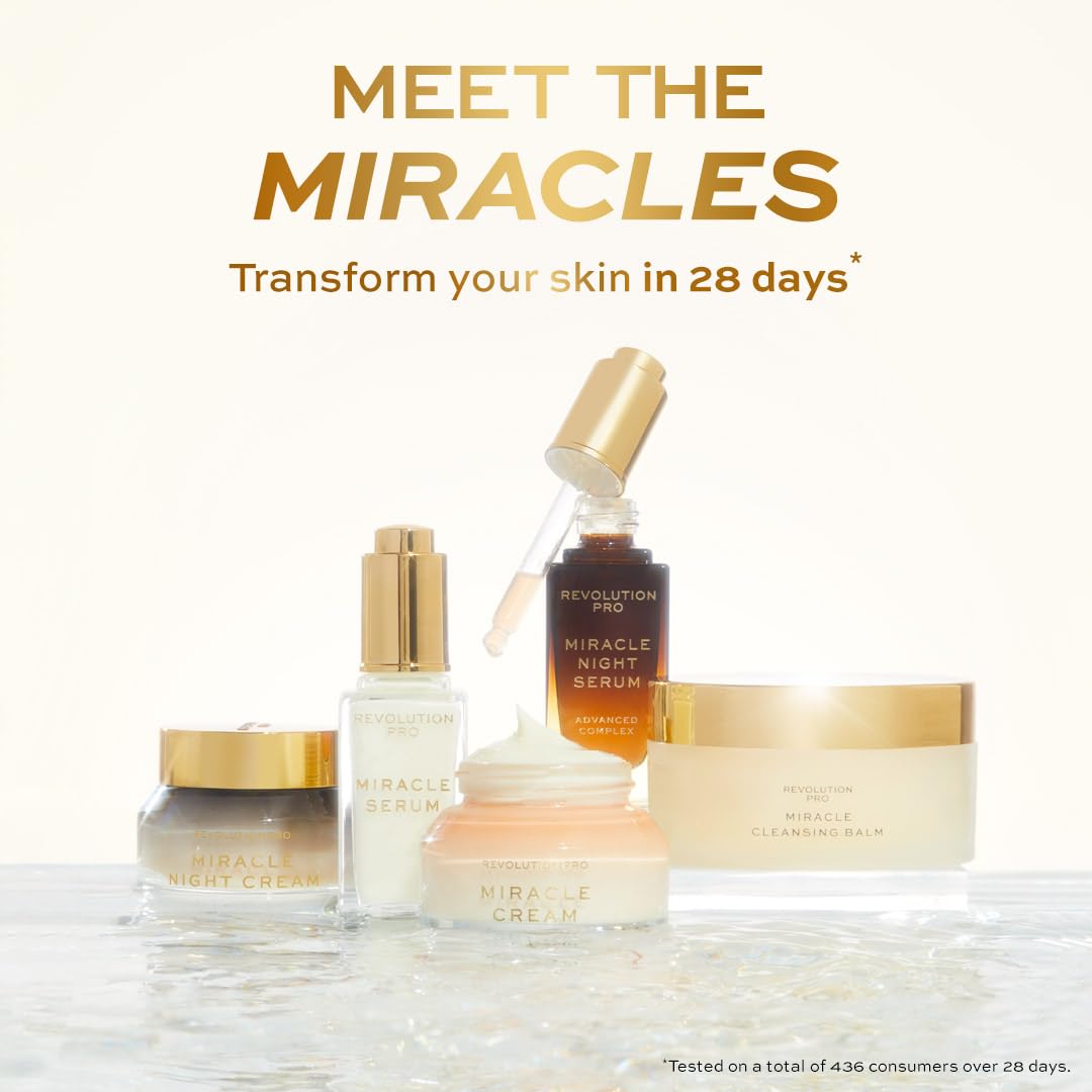 Revolution Pro Miracle Night Rescue Serum Advanced Complex, Overnight Face Serum, Smooths & Plumps Skin with Hyaluronic Acid & Peptides, 1 oz - Medaid International