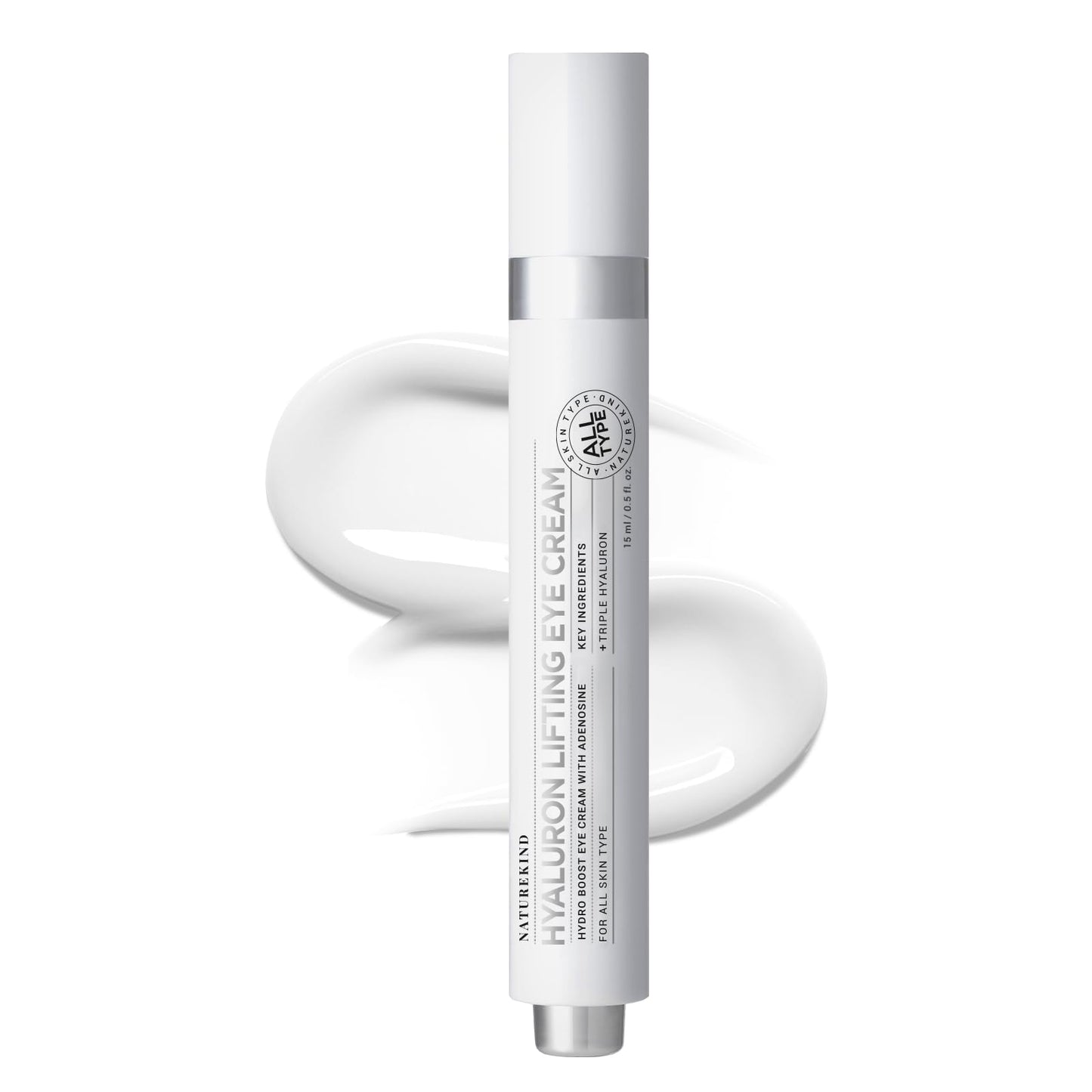 NATUREKIND Hyaluron Lifting Eye Cream, Hyaluronic Acid, 5% arbutin, Niacinamide for Puffy Eyes, Dark Spot and Fine Lines, Hydrating Under Eye Bag, Korean Skin Care, 15ml, 0.5 fl. oz. - Medaid International