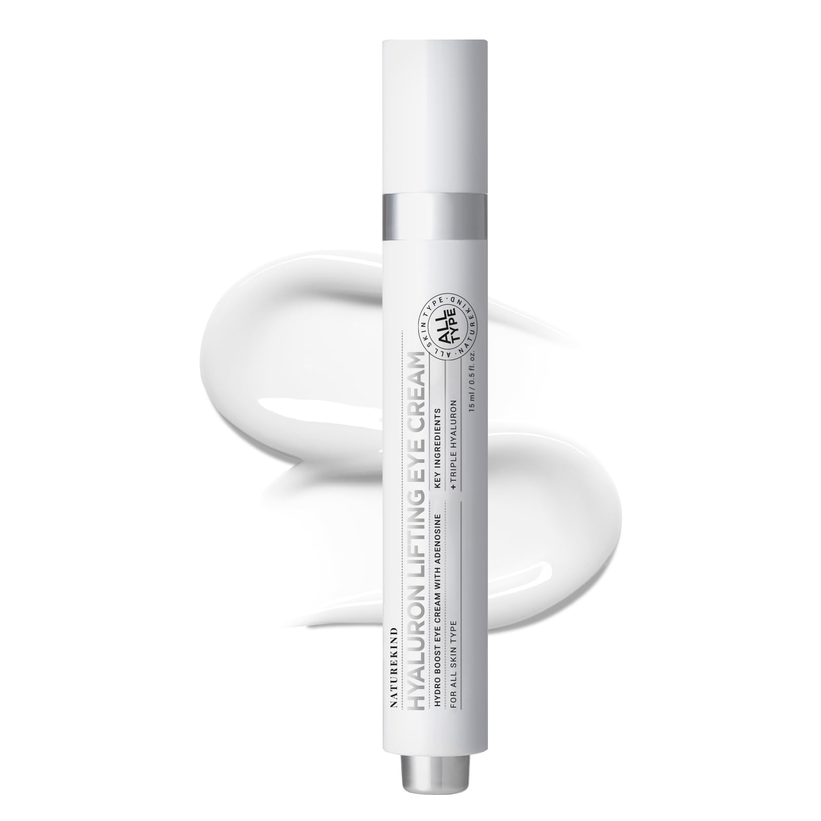 NATUREKIND Hyaluron Lifting Eye Cream, Hyaluronic Acid, 5% arbutin, Niacinamide for Puffy Eyes, Dark Spot and Fine Lines, Hydrating Under Eye Bag, Korean Skin Care, 15ml, 0.5 fl. oz. - Medaid International