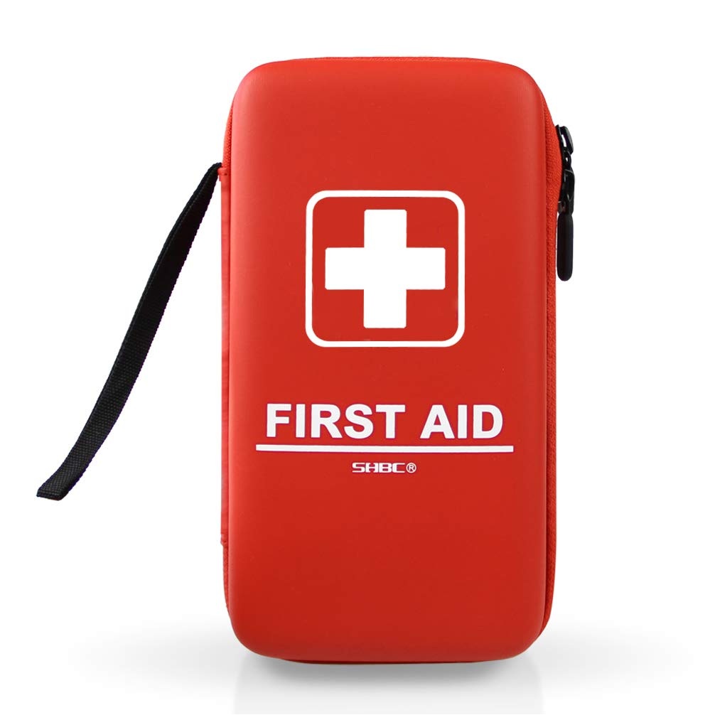 SHBC Compact First Aid Kit (139 Piece) Adventure Medical Kits Waterproof- Includes Emergency Blanket, Fire Starter, Compass, Wire Saw for Survival, Home, Car, Camping, Hiking, Hunting, Sport