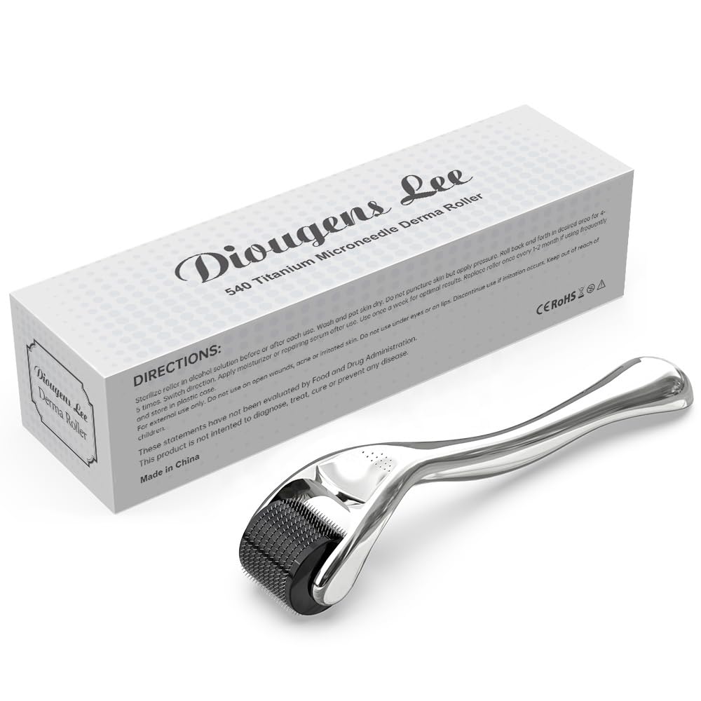 Derma Roller Microneedling Roller for Face Body - 540 Titanium Microneedle Roller w/Storage Case - Medaid International