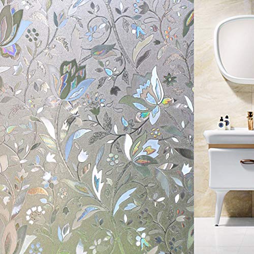 Arthome 3D Window Film, 35.4x100 inch Flower Decoration Tulip Patterns Film No Glue Static Cling Anti UV for Kitchen Home Office - Medaid International