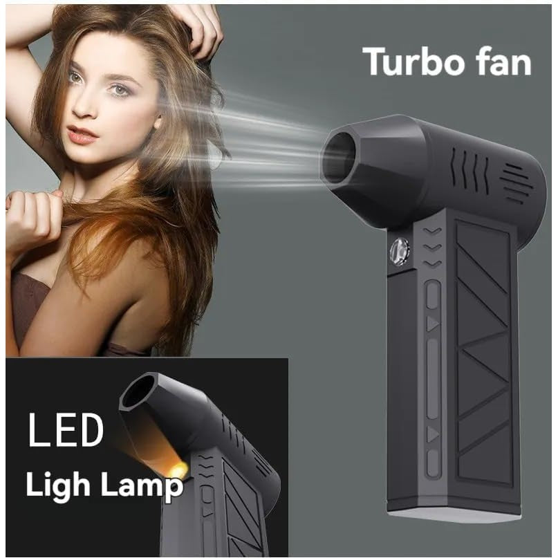 Turbo Fan,130000RPM Turbo Powered Air Blower with LED Light, Dry Blower with Adjustable Speed, Mini Portable Handheld Air Blower for Car, Cleaning, Camping, Outdoor - Medaid International