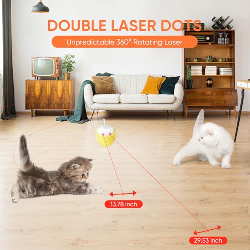 Pawingcat Cat Laser Toy Automatic Dual Laser Points Interactive Cat Enrichment Toys for Indoor Cats 3 Modes Lazer for Cats Birthday Gift - Medaid International