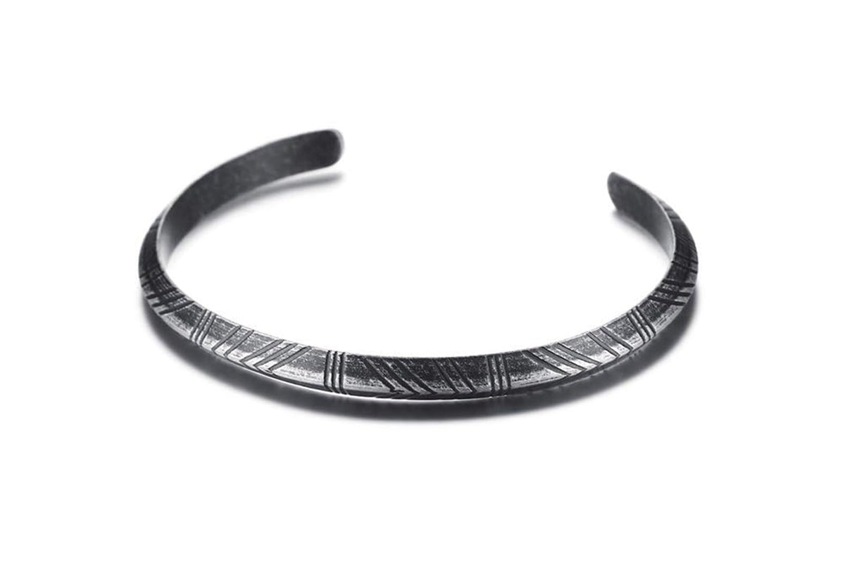 TERRIFI Stainless Steel Cuff Bracelet for Men and Women, Adjustable Open Bangle, Vintage Style Unisex Jewelry Gift