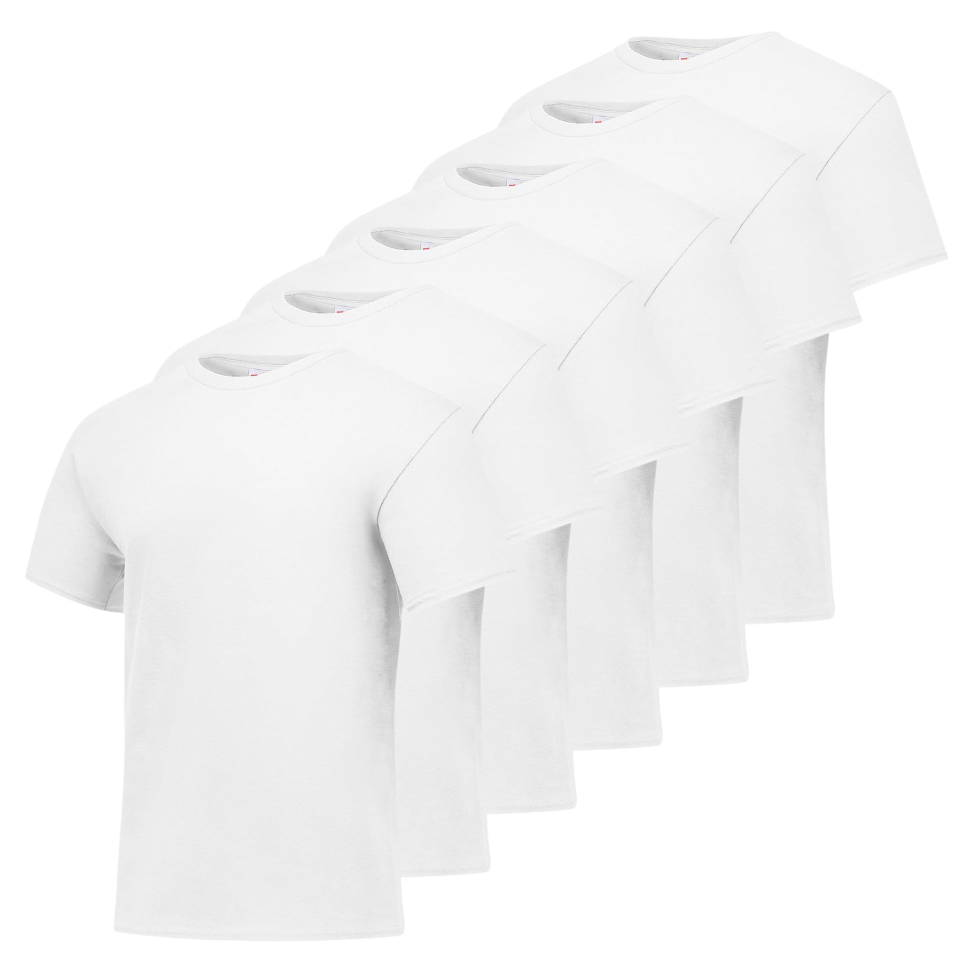 Hanes mens Essentials Short Sleeve T-shirt Value Pack fashion t shirts, White - 6 Pack, Medium US - Medaid International
