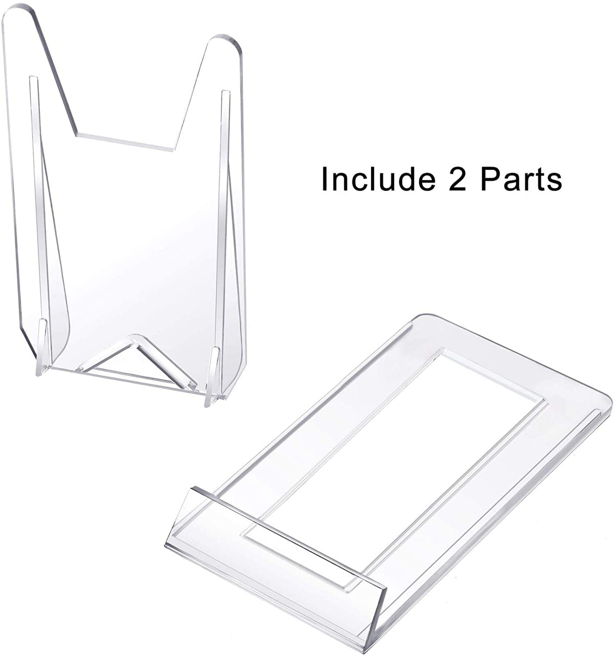 KASTWAVE Acrylic Bracket Stands, 10 Pcs Plastic Display Holders Picture Plate Holders Clear Mini Easels Stands to Display Pictures or for Home Office Supplies Festival Party Decoration