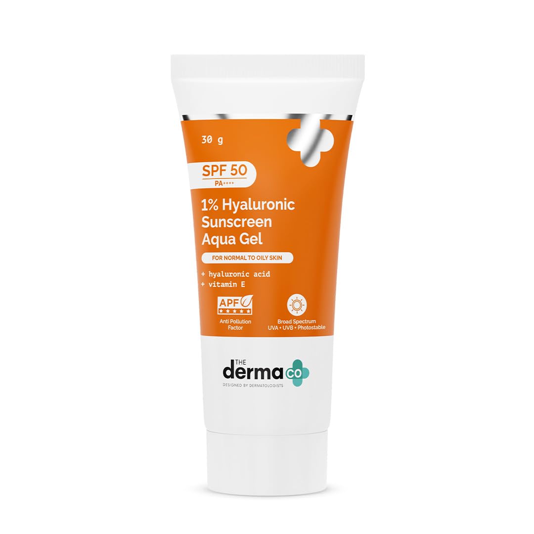 The Derma Co 1% Hyaluronic Sunscreen Aqua Gel SPF 50 PA++++, 50g