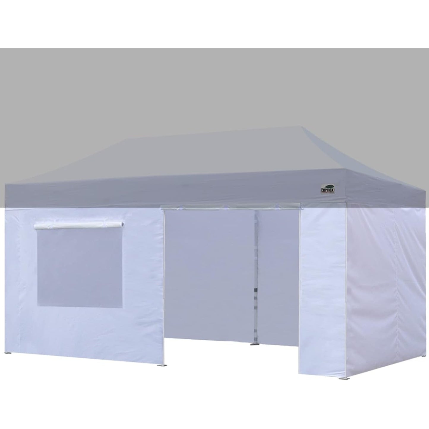 Eurmax USA Full Zippered Walls for 10 x 20 Easy Pop Up Canopy Tent,Enclosure Sidewall Kit with Roller Up Mesh Window and Door 4 Walls ONLY,NOT Including Frame and Top（White） - Medaid International