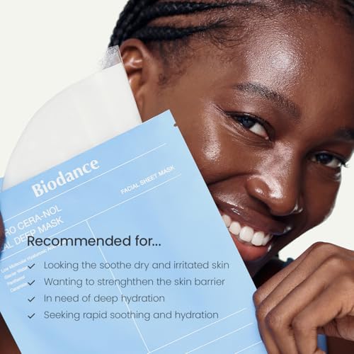 BIODANCE Hydro Cera-nol Real Deep Mask, Overnight Hydrogel Mask, Hydrating Facial Mask For Sensitive Skin, Redness Reducing & Quick Soothing Effect, Korean Skincare, Stocking Stuffers |1.19oz(34g)x4ea - Medaid International