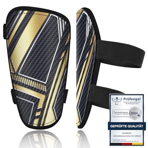 Prüfengel - Certified Shin Pads for Boys, Adjustable Straps, Skin-Friendly Velvet, Ages 2-18