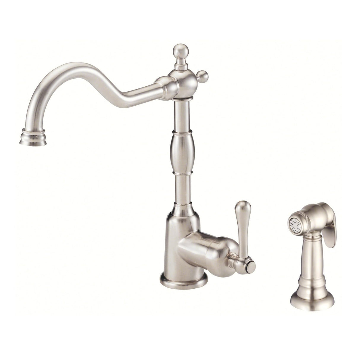 GERBER Danze D401157SS Opulence Single Handle Kitchen Faucet with Side Spray, Stainless Steel