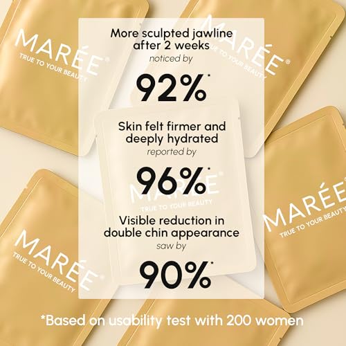 MAREE V Line Lifting Mask with 24K Gold – Deep Collagen Face Mask for Women – Jawline Shaper Mask with Retinol & Hyaluronic Acid – Neck Tightening & Firming - Double Chin Strap for Face Lift - Medaid International