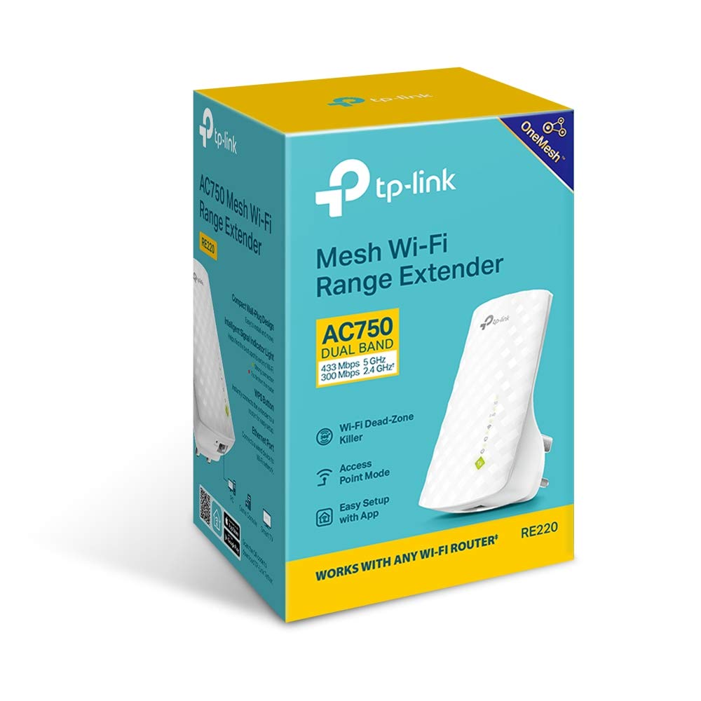 TP-Link AC750 Universal Dual Band Range Extender, Broadband/Wi-Fi Extender, Booster/Hotspot with Ethernet Port, Plug and Play, Smart Signal Indicator - Medaid International