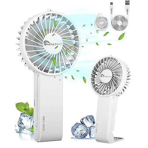 Yardout - 3-Speed Handheld Fan, Portable USB Rechargeable, Mini Travel Fan