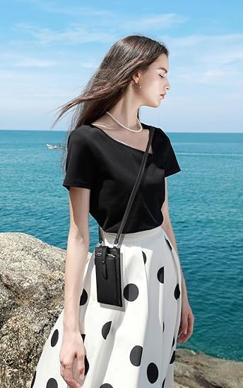 TERRIFI Women's Small Crossbody Bag and Cell Phone Wallet with Adjustable Shoulder Strap and Card Slots for iPhone 15 14 13 Pro Max and Most Smartphones Under 6.6 Inches Compact Lightweight Mini Bag