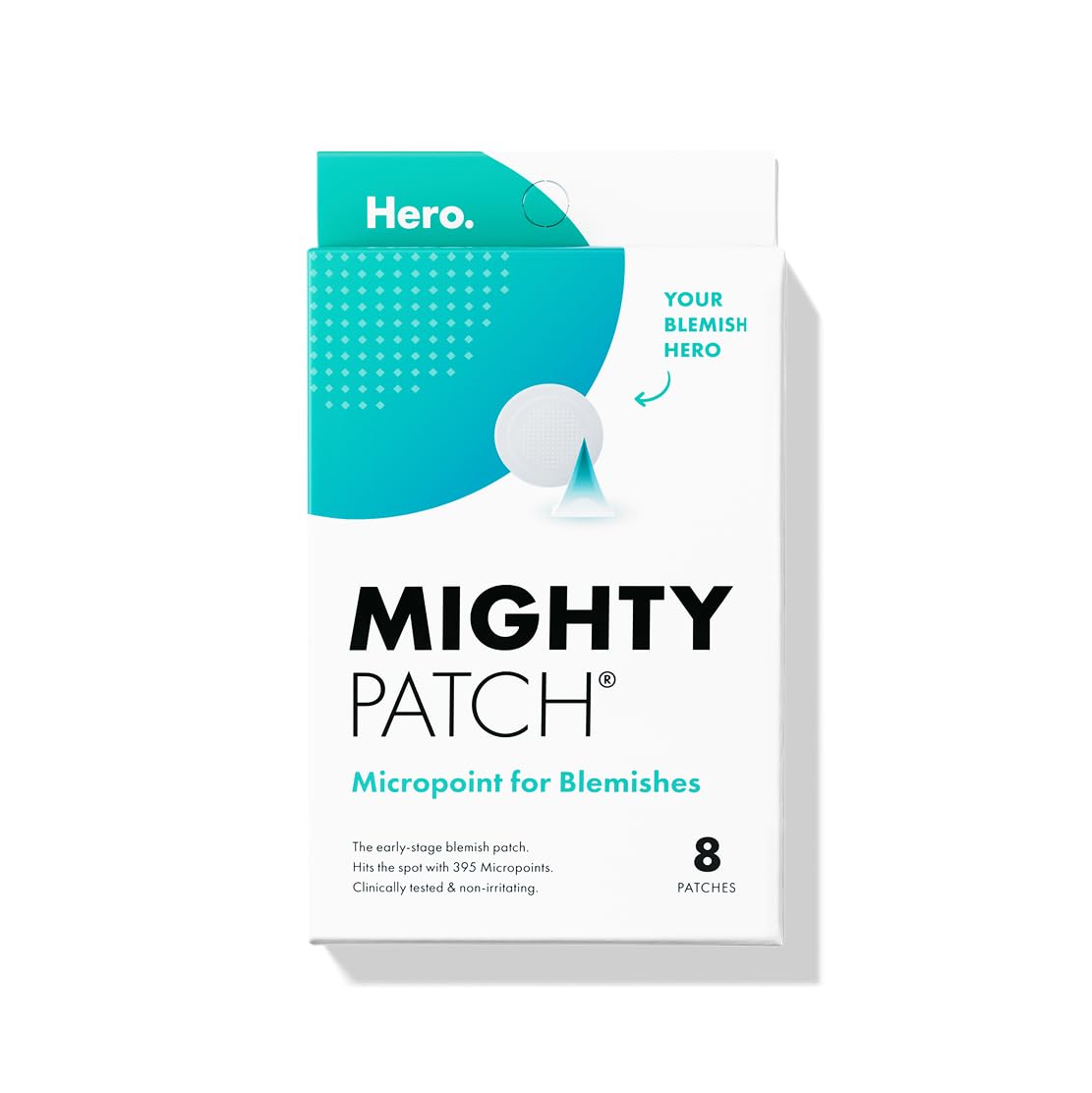 Mighty Patch Micropoint Large Hydrocolloid Pimple Patches for Face Blemishes from Hero Cosmetics, Acne Stickers for Early Stage Zits & Hidden Pimples, 395 Proprietary Micropoints, 8 Count - Medaid International