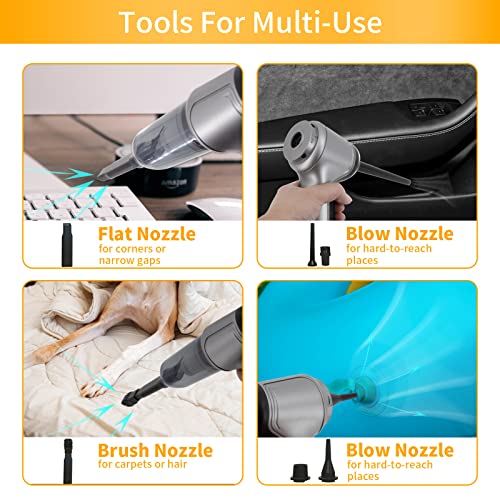 HamBear - Cordless Handheld Car Vacuum with 13500Pa Suction, 2-in-1 Dust Buster