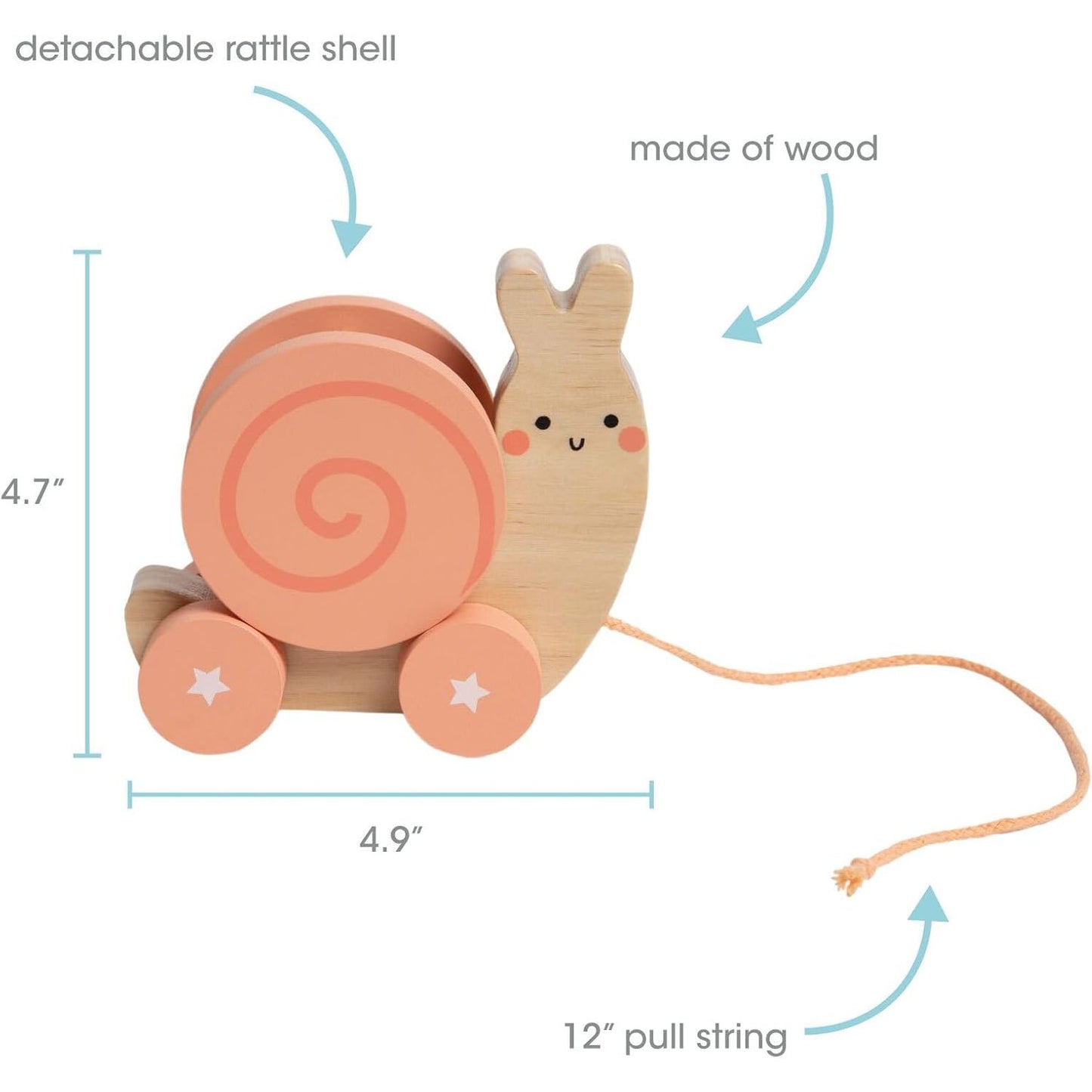 Pearhead - Snail Wooden Pull Toy