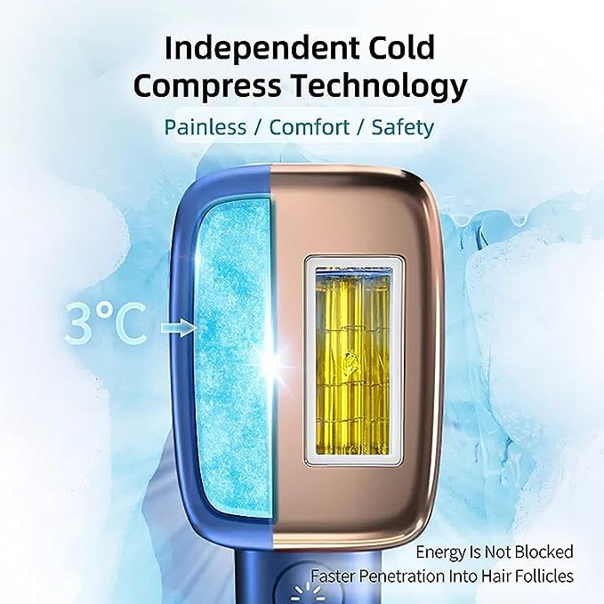 MLAY IPL Hair Removal Device, Ice Cooling Protection Laser Whole Body Hair Remover for Home Use Women and Men (1*HR+1*Bikini HR) - Medaid International