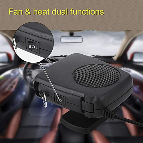 Tyenaza - 12V 150W Car Fan Heater, Portable 2-in-1 Demister & Defroster
