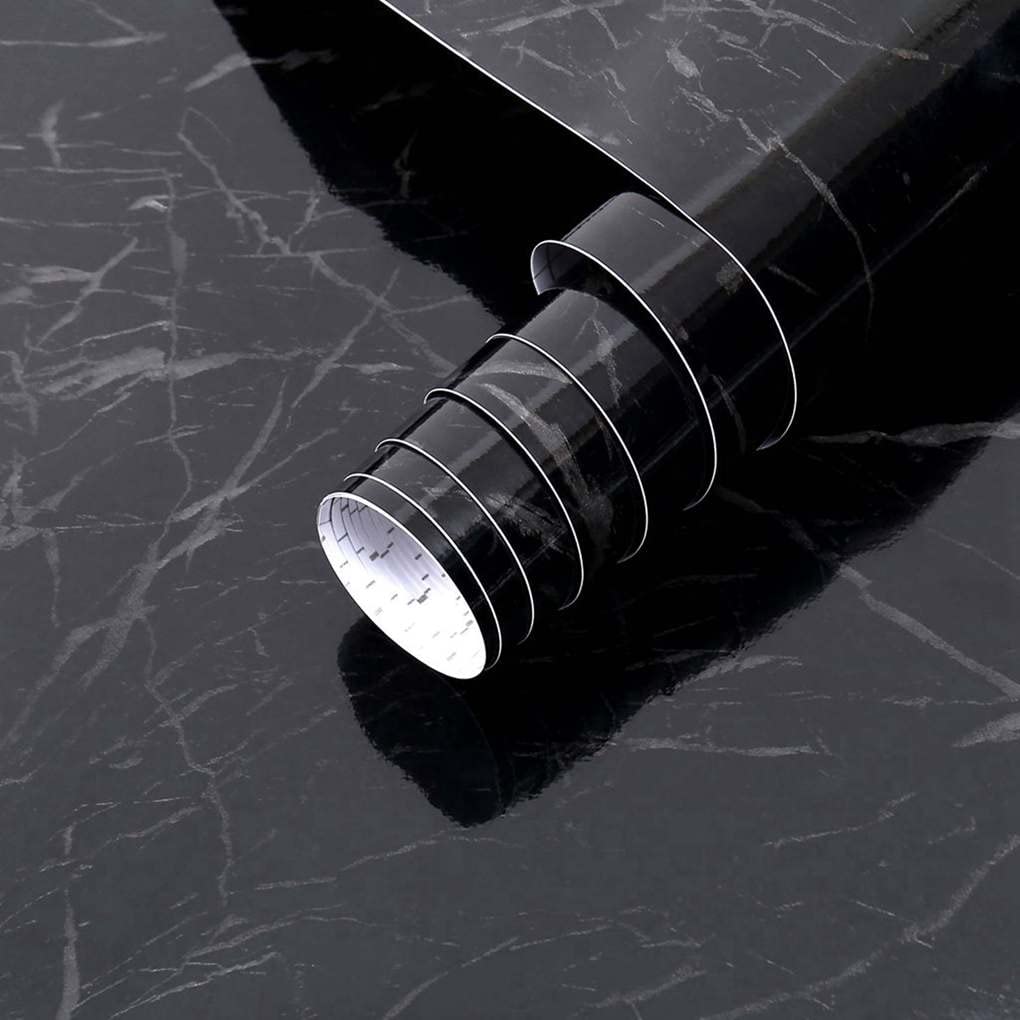 Arthome WALL DECOR Marble Contact Paper,Peel and Stick Wallpaper, Self Adhesive Easy to Clean, Vinyl Film for Furniture Countertop Wall Covering(Black Marble 17x240) - Medaid International
