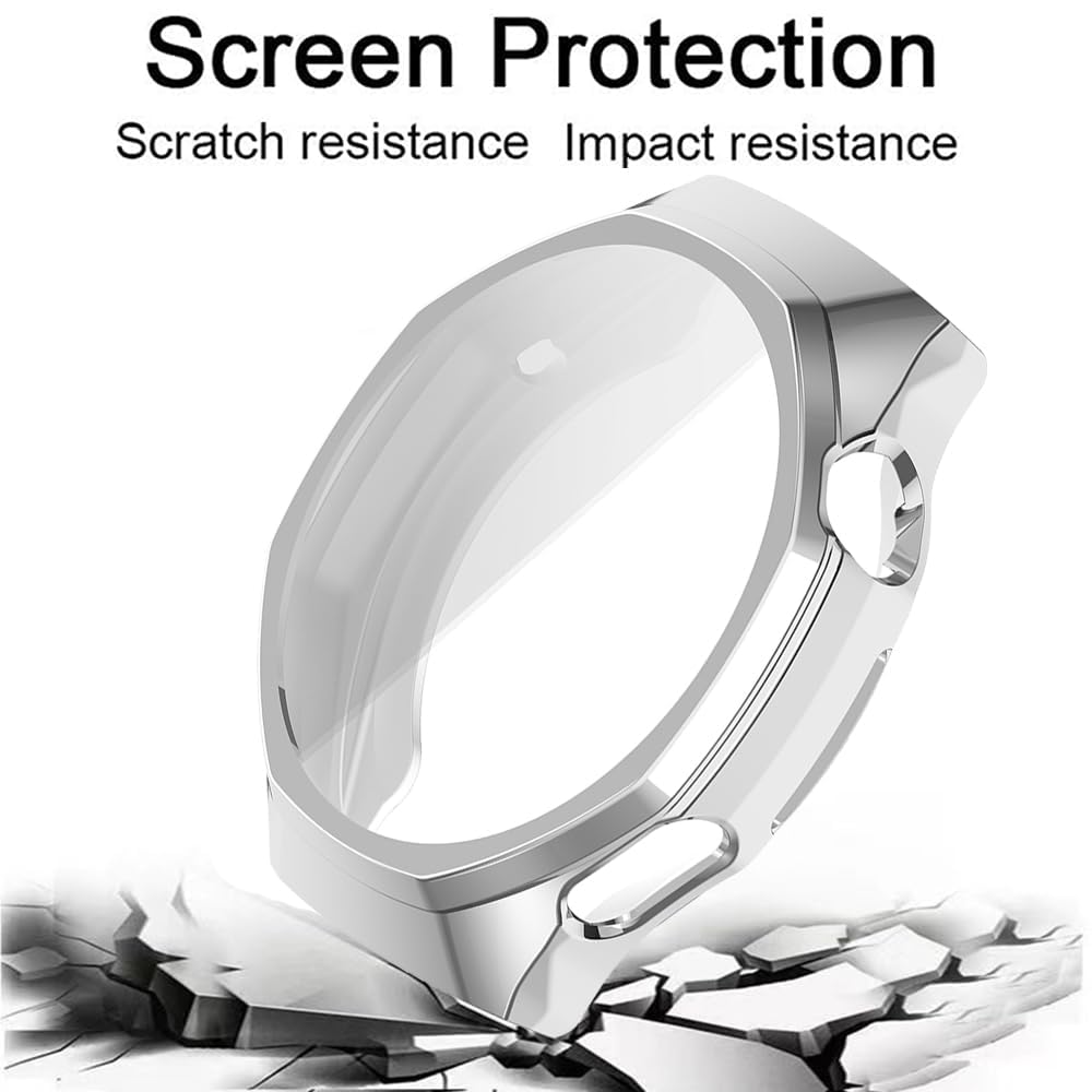 KASTWAVE for Huawei Watch GT6 Pro 46MM Watch Case, 2Pcs High Transparency All-Round Protective Case with Screen Protector, HD Tempered Glass Watch Case Cover Compatible with HUAWEI GT6 Pro Accessories