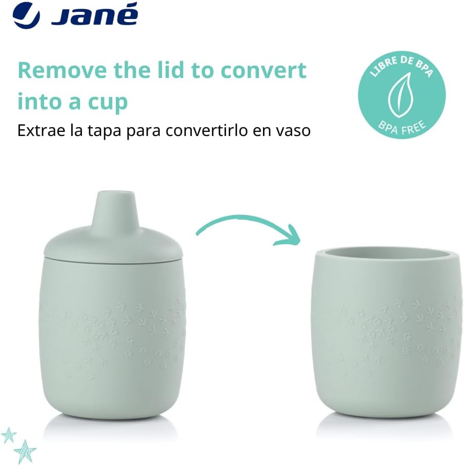 Jane Silicone Anti-Drip Cup Pale Non-Slip Convertible
