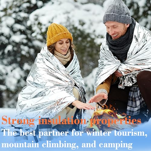4 Pack Emergency Blankets, 51 * 82 in Space Blanket Survival Gear kit Camping Blanket, for Outdoors, Hiking, Bug Out Bag, or First Aid 1