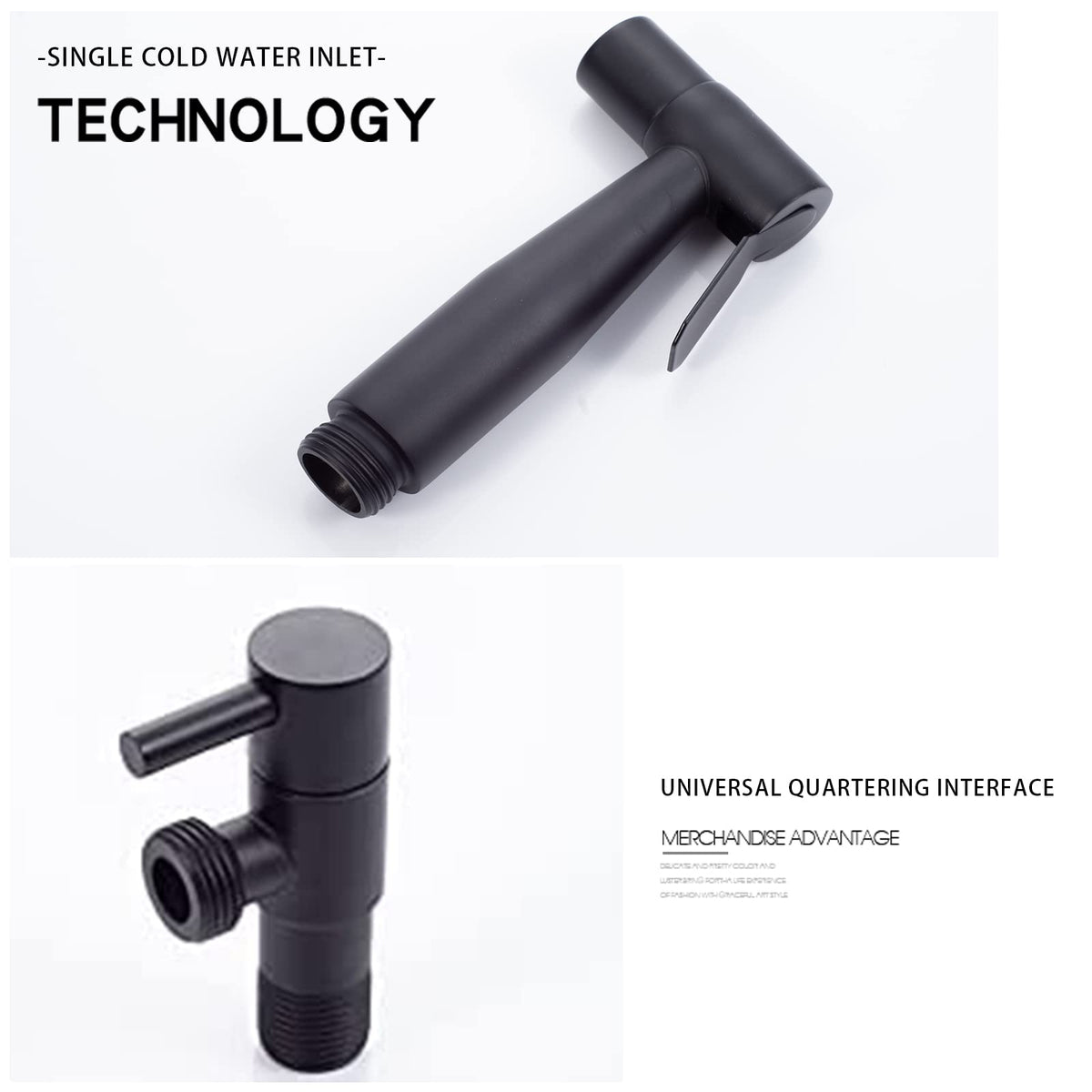 LOSCHEN LOSCHEN Stainless Steel Bidet Sprayer Kit for Toilet, Hand Held Shower Sprayer Shattaf Toilet Attachment for Pet Bath/Personal Hygiene/Bathroom, Easy to Install (Black)