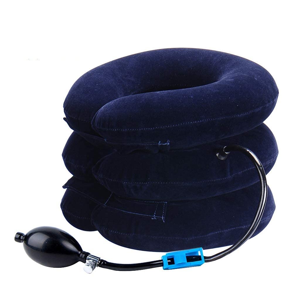 Cervical Neck Traction Device Inflatable Neck Stretcher, Easy to Use for Chronic Neck and Shoulder Pain Relief Traction Spine Alignment, Neck Cervical Brace，Blue - Medaid International