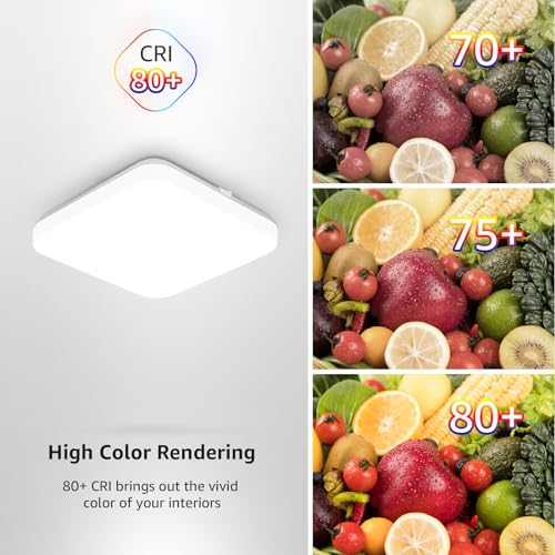 Lepro - 24W Super Bright Square LED Ceiling Light, Daylight White 5000K, IP44 Waterproof